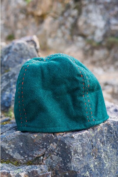 Wool Viking hat Njal, green