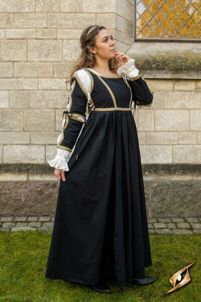 Renaissance dress Lucrezia, black