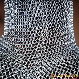 Chainmail coif, galvanized, unriveted round rings