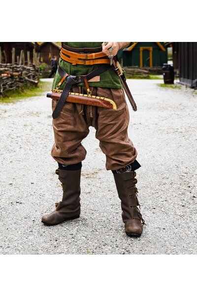 Linen Viking Trousers Odin, brown