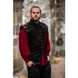 Velvet doublet with metal buttons, brown