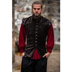 Velvet doublet with metal buttons, brown