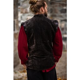 Velvet doublet with metal buttons, brown