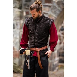 Velvet doublet with metal buttons, brown