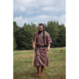 Celtic tunic, short sleeves, chestnut brown