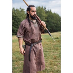 Celtic tunic, short sleeves, chestnut brown