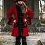 Pirate coat velvet, red-black