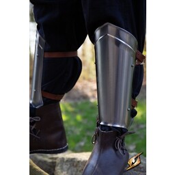 Scout medieval greaves polished