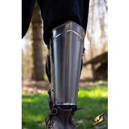 Scout medieval greaves polished