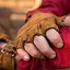 Suede leather fingerless gloves, brown