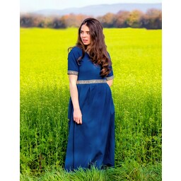 Renaissance dress with short sleeves, blue