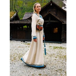 Viking dress Lagertha, natural-blue