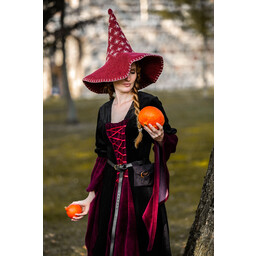 Witch hat with stars, red