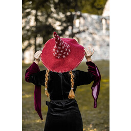 Witch hat with stars, red