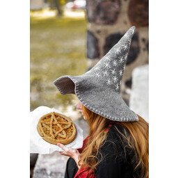 Witch hat with stars, grey