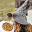 Witch hat with stars, grey