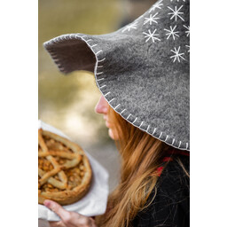 Witch hat with stars, grey