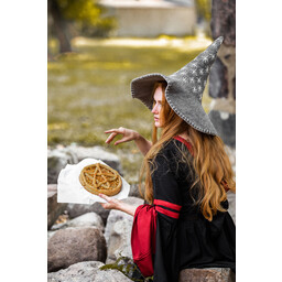 Witch hat with stars, grey