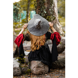 Witch hat with stars, grey