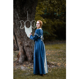 Medieval dress Larina, blue-naturel