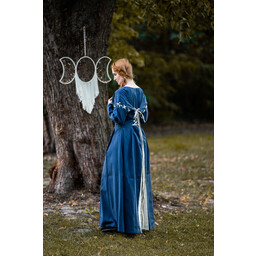 Medieval dress Larina, blue-naturel