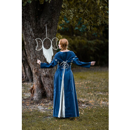 Medieval dress Larina, blue-naturel