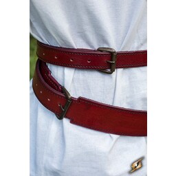 Two-part sword belt, red