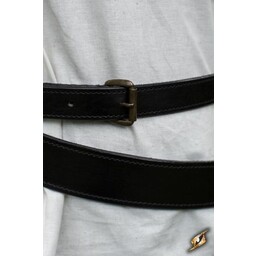 Two-part sword belt, black