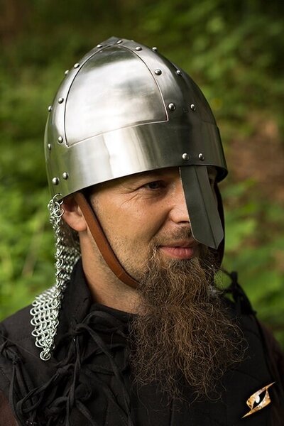 Viking spangenhelm with chainmail