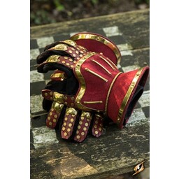 Luxurious hourglass gauntlets, red-gold