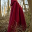 Hooded Wool Cape, dark red
