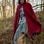 Hooded Wool Cape, dark red