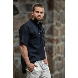 Medieval shirt with short sleeves, black