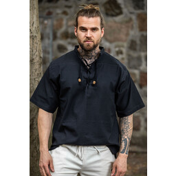 Medieval shirt with short sleeves, black