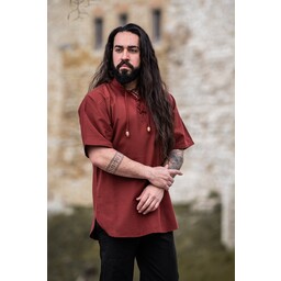 Medieval shirt with short sleeves, red