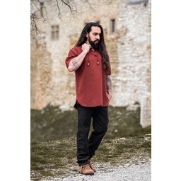 Medieval shirt with short sleeves, red