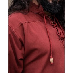 Medieval shirt with short sleeves, red
