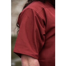 Medieval shirt with short sleeves, red