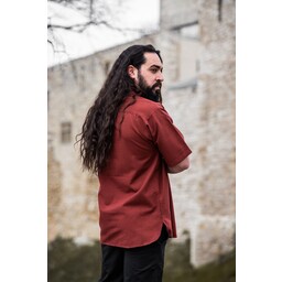 Medieval shirt with short sleeves, red