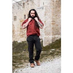 Medieval shirt with short sleeves, red