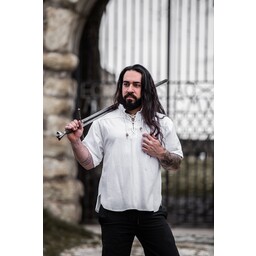 Medieval shirt with short sleeves, white