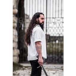Medieval shirt with short sleeves, white