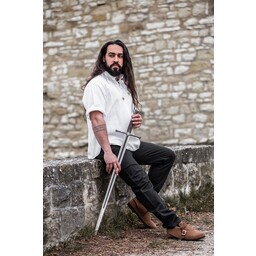 Medieval shirt with short sleeves, white