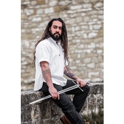 Medieval shirt with short sleeves, white
