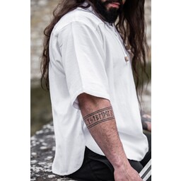 Medieval shirt with short sleeves, white