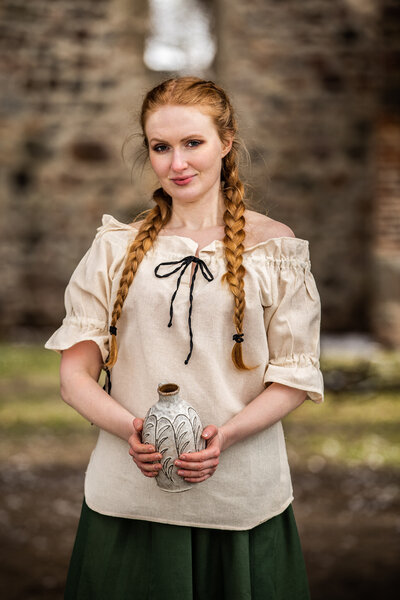 Medieval blouse Amelia, natural