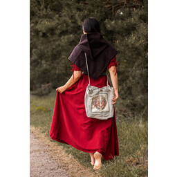 Embroidered viking bag Urnes with herringbone pattern