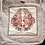 Embroidered viking bag Urnes with herringbone pattern