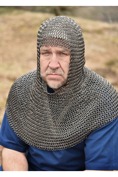 Coif with square neckline, 8 mm