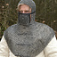 Coif with square visor, round rings - round rivets, 8 mm